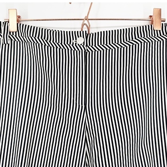 St John Black White Striped Pants Size 8 - - Picture 2 of 8